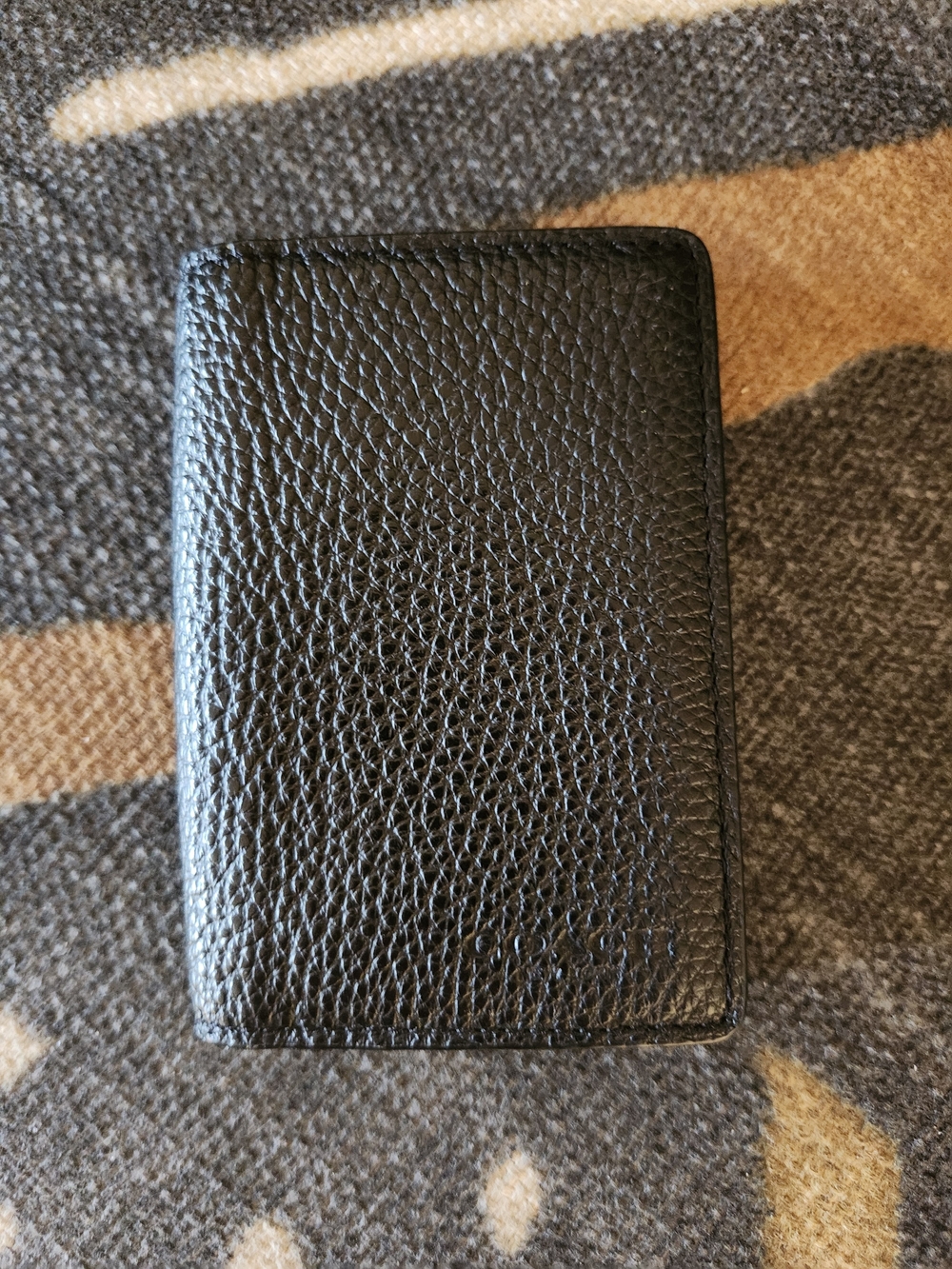 VTG Coach Black Pebbled Leather Card Case Wallet Cardholder NWOT